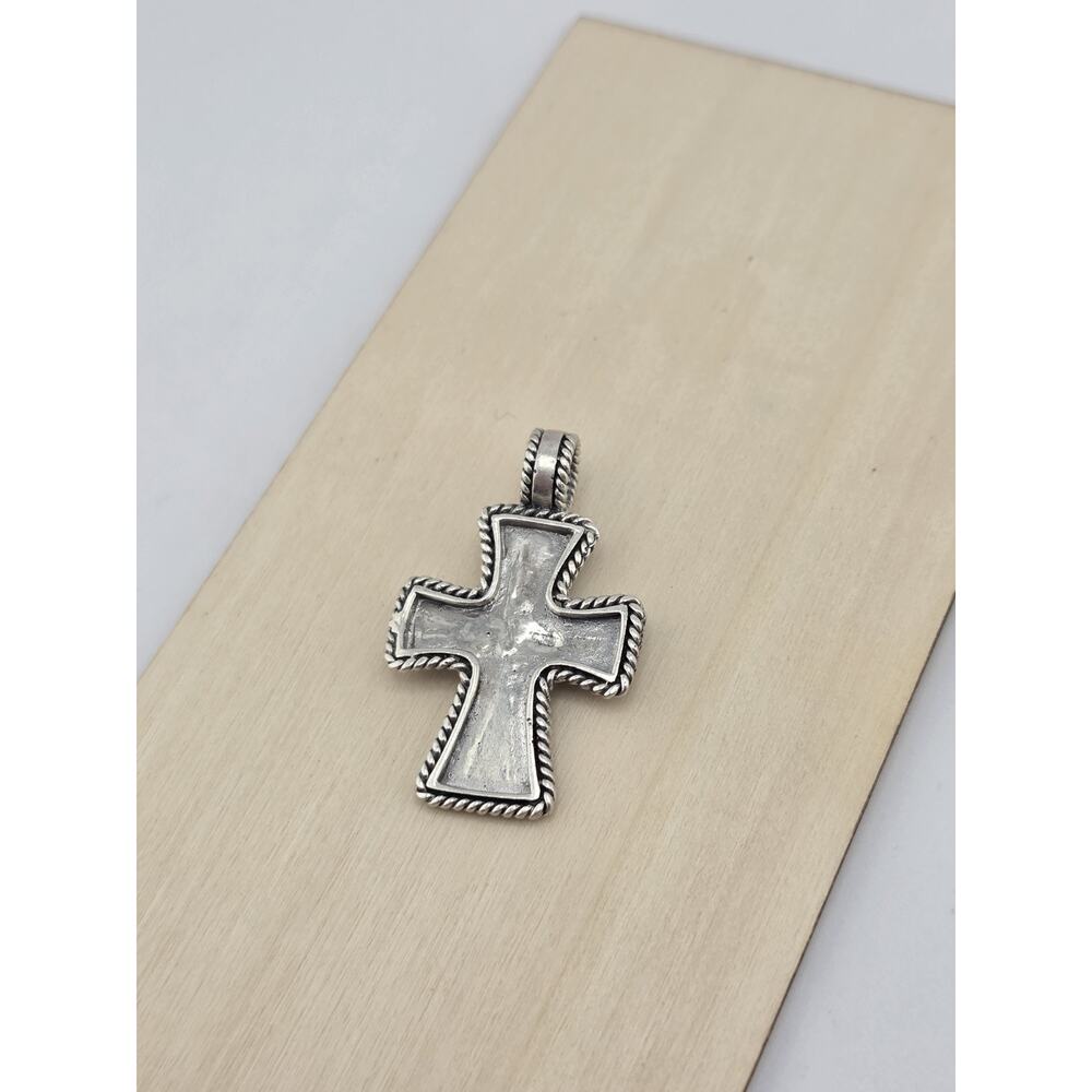 STERLING SILVER 925 Jesus cross pendant marcasite STONES - Picture 7 of 13
